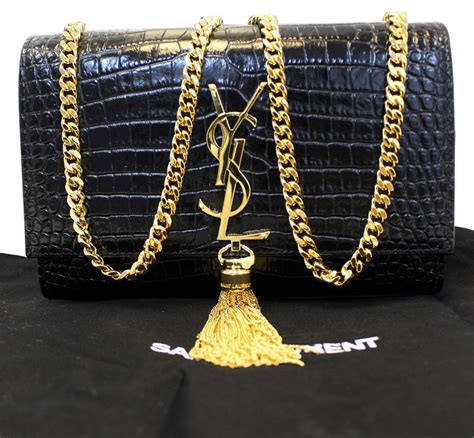 ysl black handbag with gold chain|saint laurent chain bag.